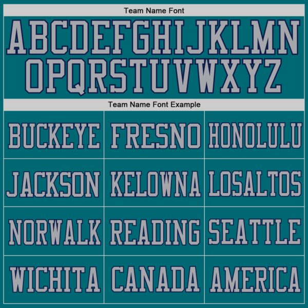Teal0048-2 Custom Teal Gray-Navy Mesh Authentic Football Jersey