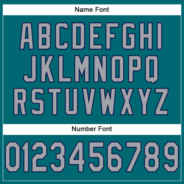 Teal0048-3 Custom Teal Gray-Navy Mesh Authentic Football Jersey