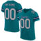 Teal0048 Custom Teal Gray-Navy Mesh Authentic Football Jersey