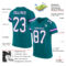Teal0049-1 Custom Teal White-Purple Mesh Authentic Football Jersey