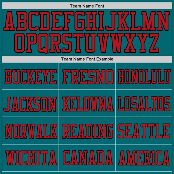 Custom Teal Red-Black Mesh Authentic Football Jersey