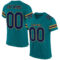 Teal0052 Custom Teal Navy-Old Gold Mesh Authentic Football Jersey