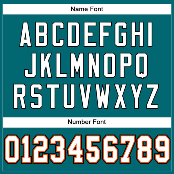 Teal0054-3 Custom Teal White-Orange Mesh Authentic Football Jersey