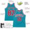 Custom Teal Red-White Authentic Throwback Basketball Jersey