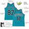 Custom Teal Black-White Authentic Throwback Basketball Jersey