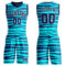 Custom Teal Navy-White Round Neck Sublimation Basketball Suit Jersey