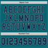 Custom Teal Navy-Gray Mesh Authentic Football Jersey