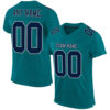 Custom Teal Navy-Gray Mesh Authentic Football Jersey