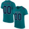 Teal0079_8665c1d0-c717-4418-a3df-ae7c491e8743 Custom Teal Navy-Gray Mesh Authentic Football Jersey