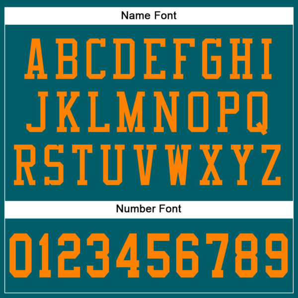 Teal0090-3 Custom Teal Bay Orange Mesh Authentic Football Jersey