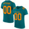 Teal0090 Custom Teal Bay Orange Mesh Authentic Football Jersey