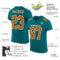 Teal0092-1 Custom Teal Texas Orange-White Mesh Authentic Football Jersey