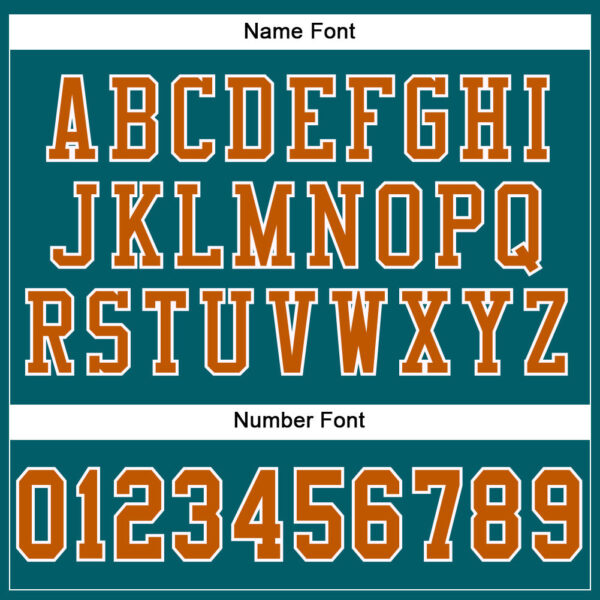 Teal0092-3 Custom Teal Texas Orange-White Mesh Authentic Football Jersey