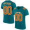 Teal0092 Custom Teal Texas Orange-White Mesh Authentic Football Jersey