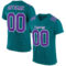 Teal0093 Custom Teal Purple-White Mesh Authentic Football Jersey