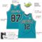 Custom Teal Black-Cream Authentic Throwback Basketball Jersey