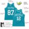 Custom Teal White Authentic Throwback Basketball Jersey