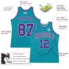 Custom Teal Purple-Gray Authentic Throwback Basketball Jersey