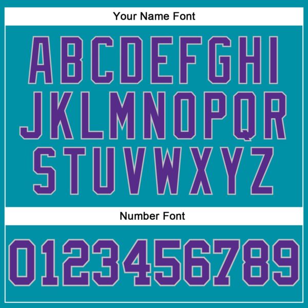 Custom Teal Purple-Gray Authentic Throwback Basketball Jersey