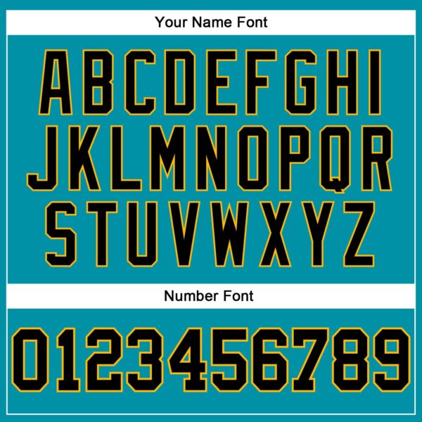 Custom Teal Black-Gold Authentic Throwback Basketball Jersey