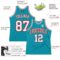 Custom Teal White-Red Authentic Throwback Basketball Jersey