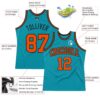 Custom Teal Orange-Black Authentic Throwback Basketball Jersey