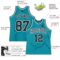 Custom Teal Black Pinstripe Black-White Authentic Basketball Jersey