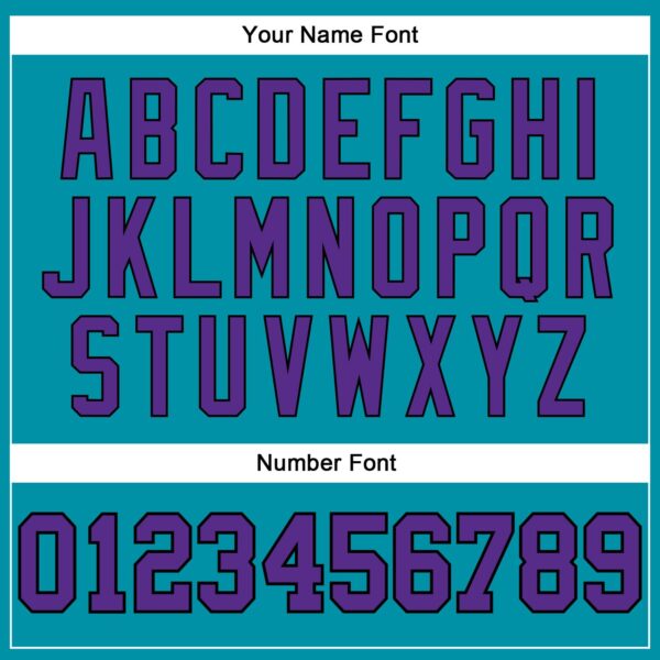 Custom Teal Black Pinstripe Purple Authentic Basketball Jersey