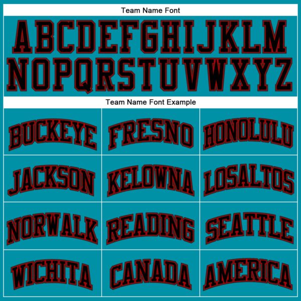 Custom Teal Black-Red Authentic Throwback Basketball Jersey