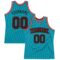 Custom Teal Black-Red Authentic Throwback Basketball Jersey