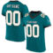Teal0206 Custom Teal White Old Gold-Black Mesh Authentic Football Jersey
