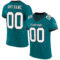 Teal0207 Custom Teal White-Black Mesh Authentic Football Jersey