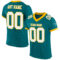 Teal0209 Custom Teal White-Gold Mesh Authentic Football Jersey