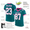 Teal0212-1 Custom Teal White-Pink Mesh Authentic Football Jersey