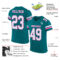 Teal0216-1 Custom Teal White-Pink Mesh Authentic Football Jersey