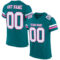 Teal0216 Custom Teal White-Pink Mesh Authentic Football Jersey