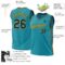 Custom Teal Navy-Gold Authentic Throwback Basketball Jersey