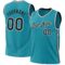 Custom Teal Black-Red Authentic Throwback Basketball Jersey