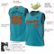 Custom Teal Orange-Black Authentic Throwback Basketball Jersey