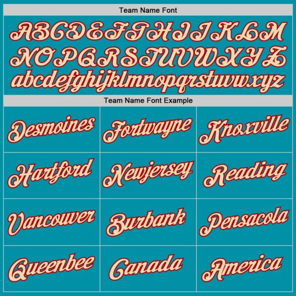 Custom Teal Red-Cream Authentic Throwback Basketball Jersey