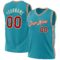 Custom Teal Red-Cream Authentic Throwback Basketball Jersey