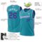 Custom Teal Purple-White Authentic Throwback Basketball Jersey