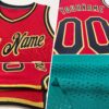 Custom Teal Navy-White Authentic Throwback Basketball Jersey