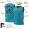 Custom Teal Navy-White Authentic Throwback Basketball Jersey