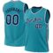 Custom Teal Navy-White Authentic Throwback Basketball Jersey
