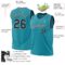 Custom Teal Black-Gray Authentic Throwback Basketball Jersey