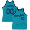 Custom Teal Navy Authentic Throwback Basketball Jersey