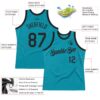Custom Teal Black Authentic Throwback Basketball Jersey