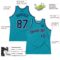 Custom Teal Navy-Gray Authentic Throwback Basketball Jersey