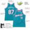 Custom Teal White-Pink Authentic Throwback Basketball Jersey